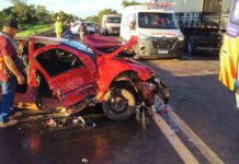 Acidente na BR-163 em Nova Alvorada do Sul teve uma morte e 12 feridos