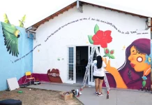 Obras com tintas naturais transformam muros de escolas da Capital