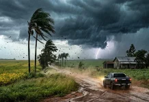Quarta-feira terá calor, chuva e risco de tempestades com ventos de até 80 km/h em MS