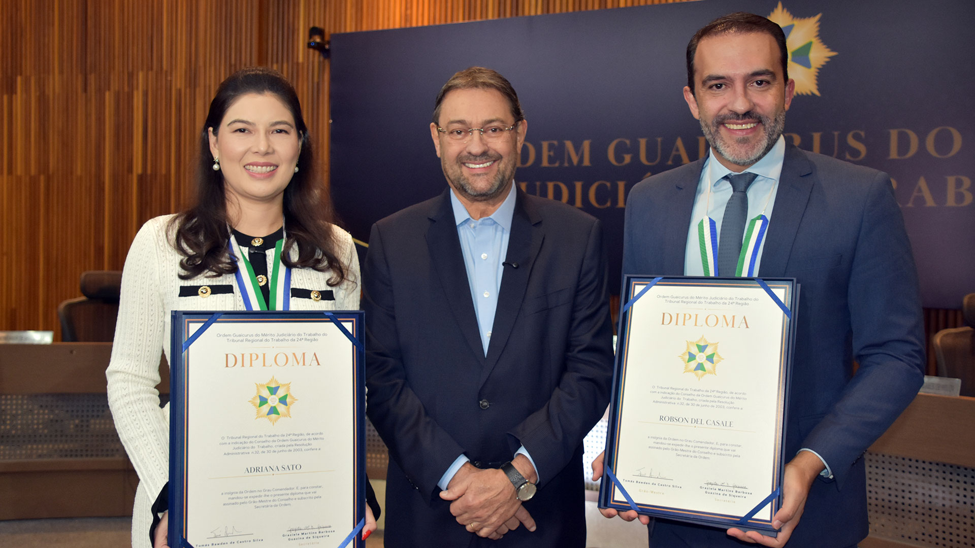 Diretores da Fiems recebem comenda da Justiça do Trabalho de Mato Grosso do Sul